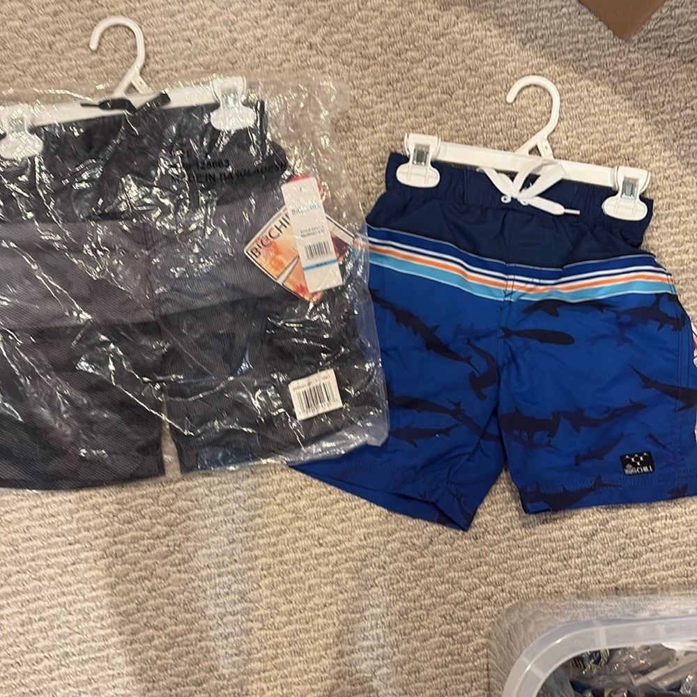 - Blue Shark Print Kids Shorts
